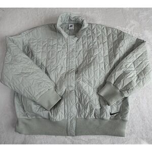 Nike Jacket Womens Sz XL Gray Sportswear Quilted Woven DD5120-013